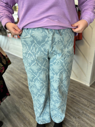 Coquette Printed Barrel Jean