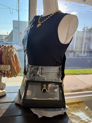 Simply Southern Clear Clutch Crossbody – Black