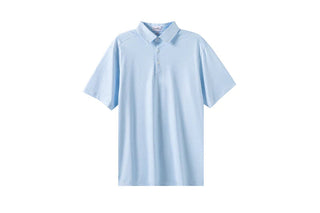 Autilove Youth Performance Polo in Light Blue and White Stripe