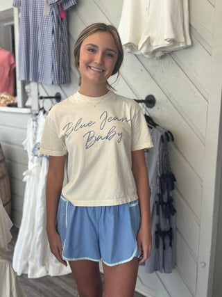 Simply Southern Athletic Shorts in Powder Blue