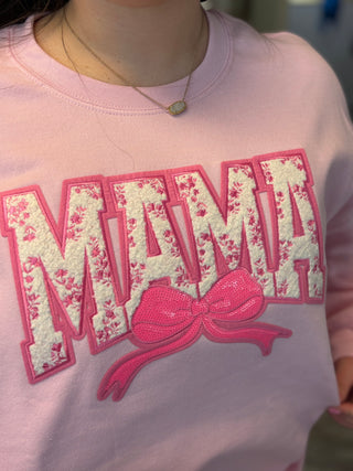 MAMA Pink Cozy Embroidered Sweatshirt
