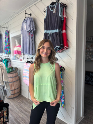 Flowy Activewear Tank in Lime
