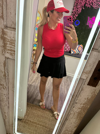 Simply Southern Classic Crossover Skort in Black