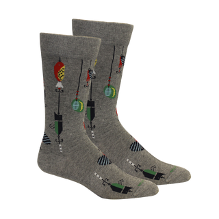Lured (Fishing) Socks: Light Grey Heather