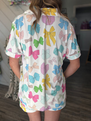 Multicolored Coquette Bows Matching Loungewear Set