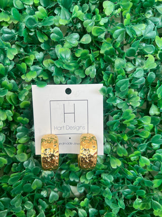 Molten Gold Textured Hoops