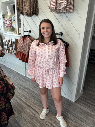 Blush Blossom Waffle Lounge Set