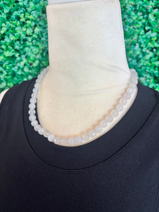 Frosted Elegance Beaded Necklace