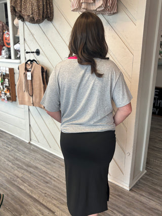 Midi Skirt- Solid Black