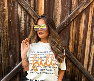 π Ivory Fall Vibes Graphic Tee