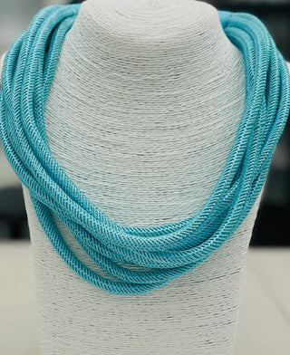 Slub 8-Strand Necklace Turquoise