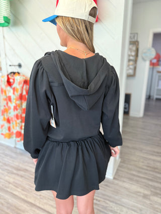 Jet Setter Hoodie Skort Dress - Midnight