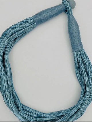 Slub 8-Strand Necklace Light Blue