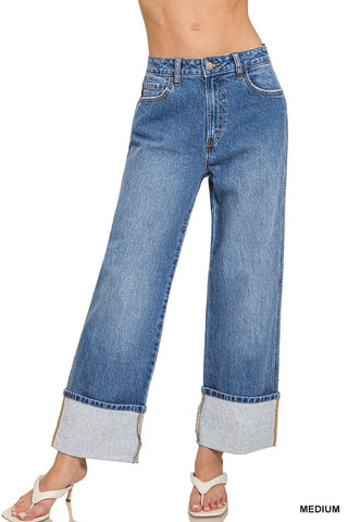Cuffed & Cool High-Rise Wide-Leg Jeans