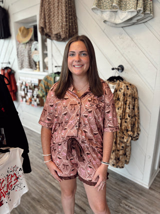 Espresso Martini Ruffle Pajama Set