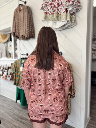 Espresso Martini Ruffle Pajama Set