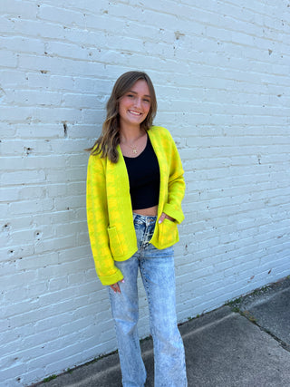 Vibrant Checkered Cardigan