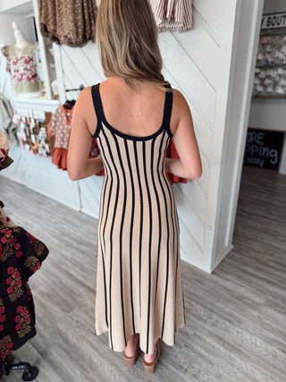 Meet Me in Santorini Rib Striped Midi Dress
