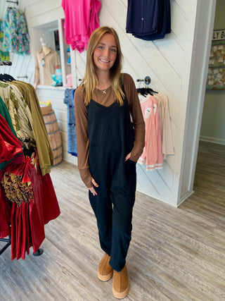 Fall Designer Dupe Corded Overall Onesie Jumper (2 Colors)