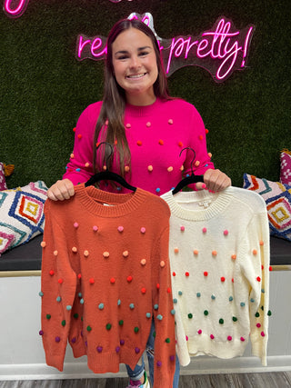 Pom Pom Cutie Sweater (3 colors)