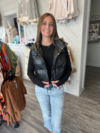 Simply Southern Black Leather Vest