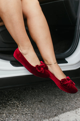 Corky's Velvet Sugar Rush Flats in Burgundy