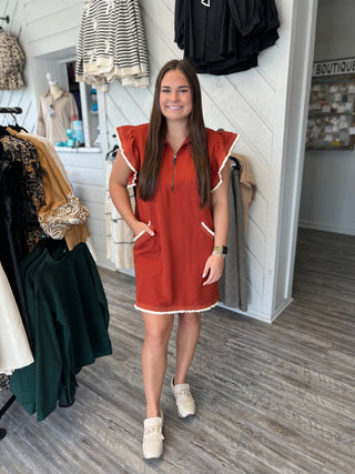 Bestie Ruffle Collared Dress