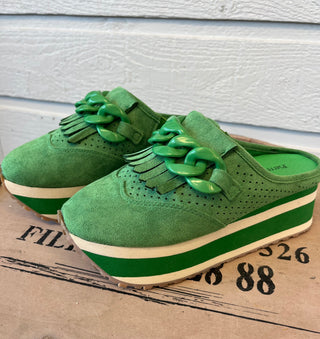 Take Me Along Platform Loafer in Green