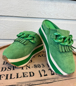 Take Me Along Platform Loafer in Green