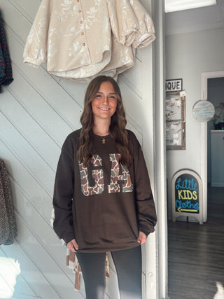 Custom GA Duck Camo State Dark Chocolate Graphic Crewneck