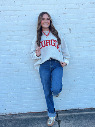 GA Print Reversible Mockneck Sweatshirt