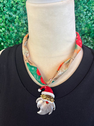 Jolly Santa Scarf Necklace