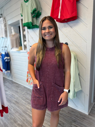 Tailgate Romper Maroon