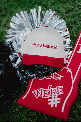 When's Halftime? Two-Toned Vintage Hat: Red and Tan