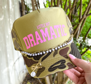 Little Bit Dramatic Two Tone Camo Trucker with Chain