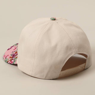 HOWDY Darlin' Embroidery Patch Floral Two-Tone Hat: Pink
