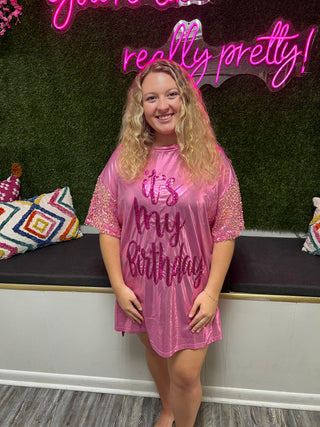 It’s My Birthday Sequin and Metallic Dress