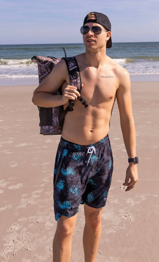 Midnight Palms - Waterproof Swim Shorts With A Waterproof Pocket