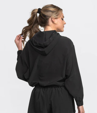 Southern Shirt Company Womens Hybrid Cropped Hoodie in Deep Space