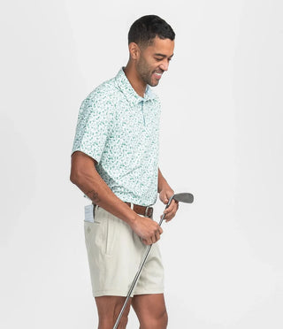 Southern Shirt Company Tapped In Printed Polo - Meadow