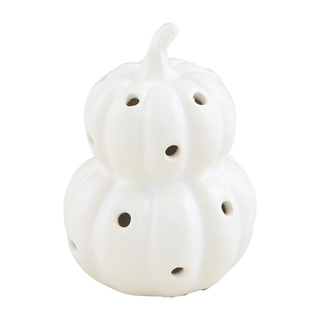 Mud Pie Light Up White Pumpkin Sitter