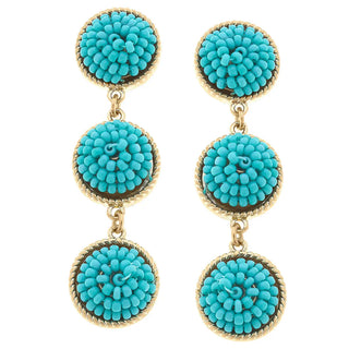 Ariel Beaded Linked Circle Drop Earrings (3 Colors)