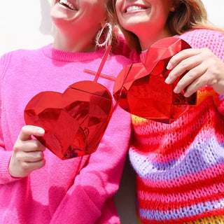 Red Disco Heart Tumbler Set of 2