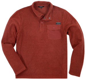 Simply Southern Mens Snap Pullover in Brick