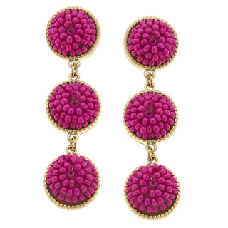 Ariel Beaded Linked Circle Drop Earrings (3 Colors)