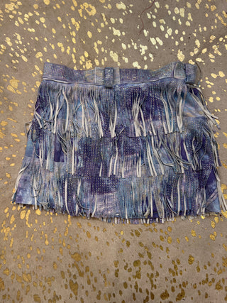 Rhinestone Diva Fringe Mini Skirt