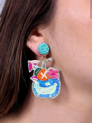 Rum Punch Cocktail Earring Aqua