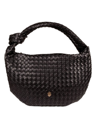 Simply Southern Knot Handle Woven Shoulder Bag – Black