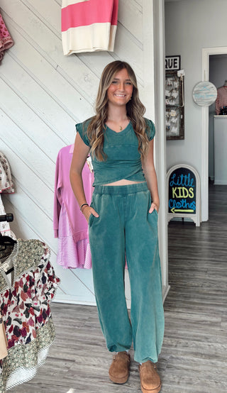 Weekend Mineral Wash Lounge Set in Teal