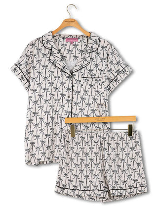 Simply Southern Button Up Pajama Set Black Bows
